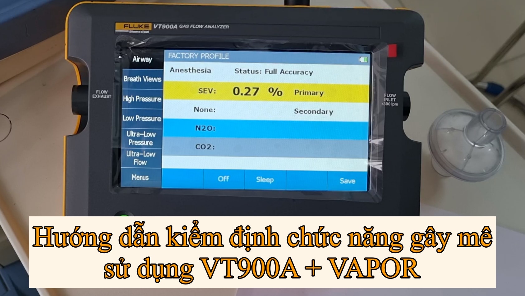 Video này giới thiệu về việc sử dụng thiết bị VT900A  và modul VAPOR của Fluke Biomedical thực hiện việc kiểm định tính năng kỹ thuật chức năng gây mê của máy gây mê kèm thở theo quy trình Kiểm định An toàn và tính năng kỹ thuật, ban hành cùng Thông tư 33/2020/TT-BYT.